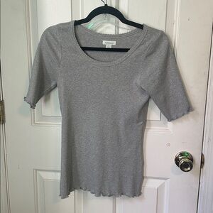 Sundance Gray Ribbed Knit Top